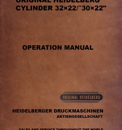 ORIGINAL HEIDELBERG CYLINDER 22×30″/22×32"